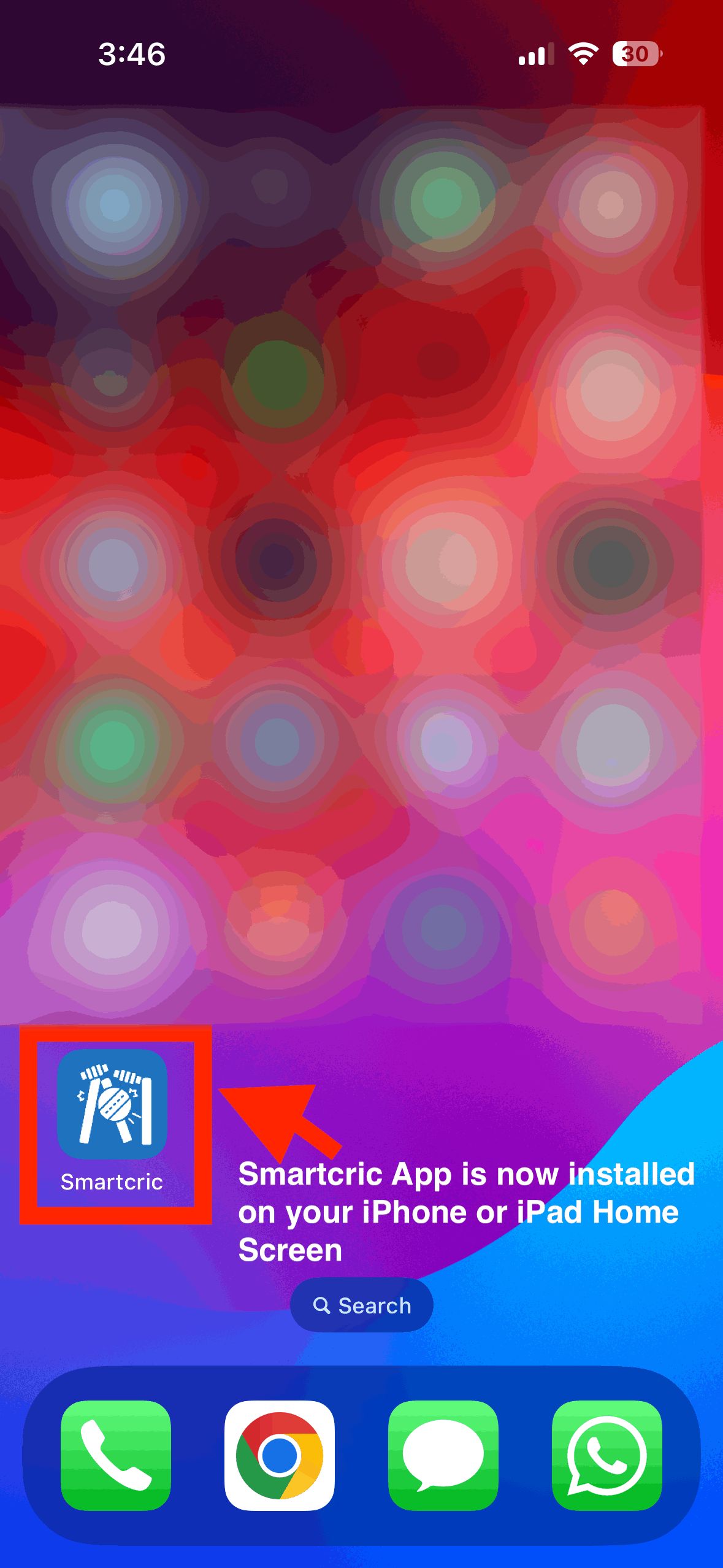 Smartcric icon on home screen