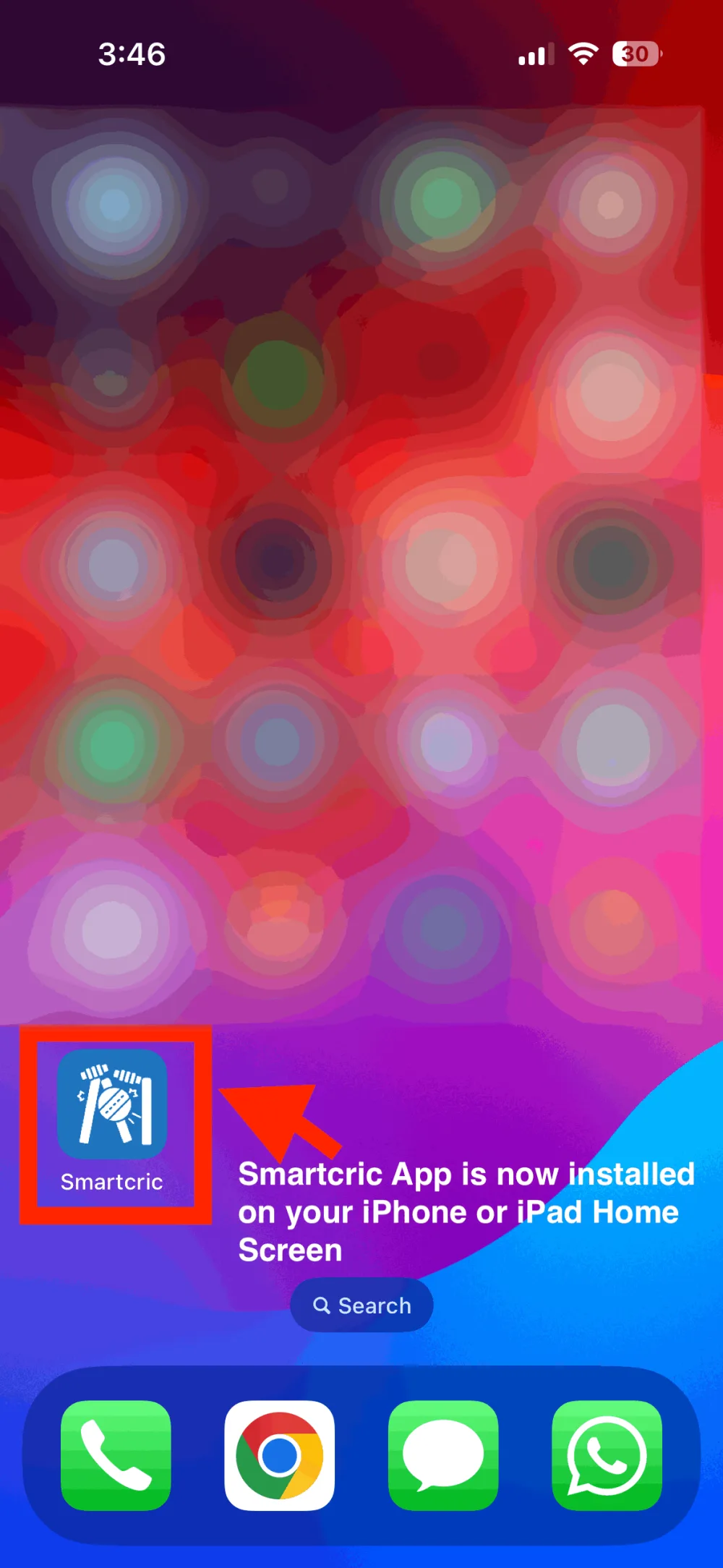 Smartcric icon on the home screen